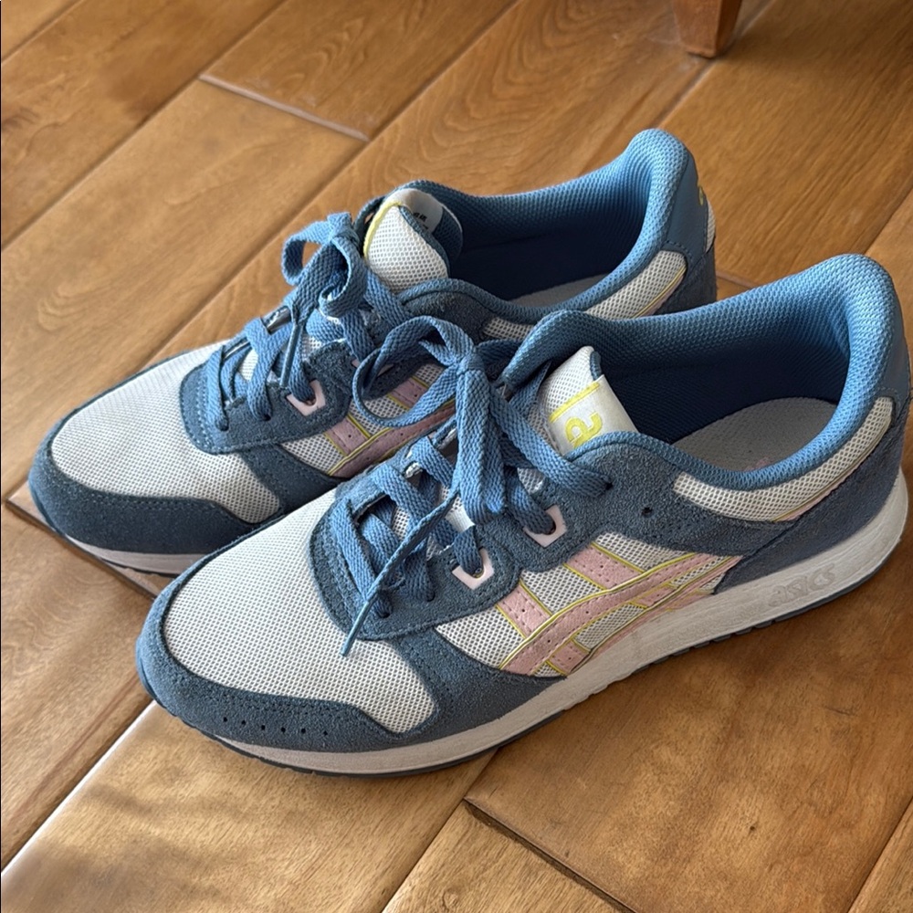 Asics Blue and Pink Athletic Shoes